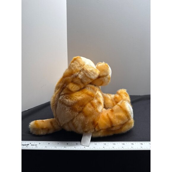 Stuffed Animal Cat Plush Toy By SKM . 14" Orange White Tabby Fat Cat Kitten Stri - Picture 9 of 9